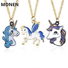 Cute Enamel Cartoon Unicorn Necklace Women Animal Horse Pendant Necklace for Girls Children Kids Party Jewelry Accessories 2024 - buy cheap