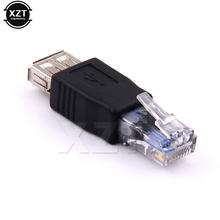 Сетевой кабель LAN, 1 шт., конвертер Ethernet, переходник, ПК, кристаллическая головка, RJ45, штекер USB 2,0, AF, гнездовой разъем для ноутбука 2024 - купить недорого
