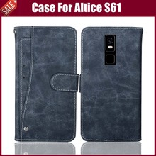 Горячая распродажа! Altice S61 чехол высокого качества кожаный флип-чехол для телефона защитный чехол для Altice S61 чехол с отделениями для карт 2024 - купить недорого
