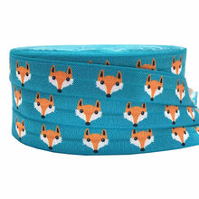 5 Yards 16mm Cute Fox Head Printed fold over elastic Wristband Shoe Lace DIY Crafts Hair tie Accessories 2024 - buy cheap