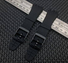 New top quality silicone watchband For swatch for SUSB400 SUSB401 watch band  Black Strap 20mm Buckle Rubber Strap Accessories 2024 - buy cheap