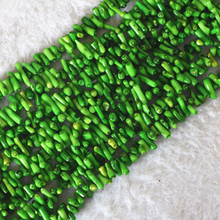 Newly green natural coral irregular gravel stone 3x8mm charms loose beads diy fashion Jewelry 15" B591 2024 - buy cheap