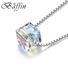 Trendy Cube Bead Crystals From Swarovski-Elements Pendant Necklace 925 Sterling Silver Chain Choker For Women Wedding Chic Gift 2024 - buy cheap