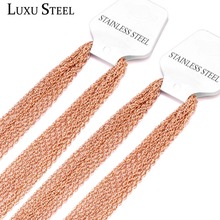 LUXUSTEEL 10pcs/lots Stainless Steel Necklace Bulk Sale Fashion Black/Rose Gold Choker Necklace Christmas Jewelry Gift 2024 - buy cheap