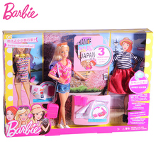 Boneca barbie original ffb18 para viagem, roupa de brinquedo para garotas e barbie, presente de natal de aniversário 2024 - compre barato