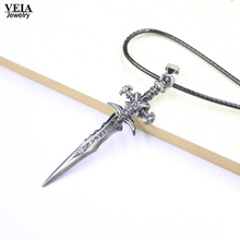 VEIA Jewelry Hot Game Warcraft Alsace Sword Pendants Necklace Vintage Frostmourne Alloy Weapon Pendant Jewelry Gifts for Men 2024 - buy cheap