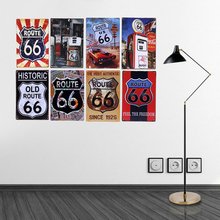 Carteles de Metal Vintage Route 66, placas decorativas de decoración de pared para coche, aceite, garaje, Bar, Pub, 20x30cm, póster Retro YN106 2024 - compra barato