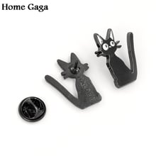 Homegaga-Pines de Zinc de gato negro para hombre y mujer, broches de insignias para camisa, mochila, ropa, bolsa, medalla, D1691 2024 - compra barato