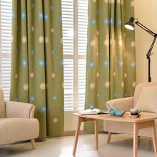 Bordado linho cortinas para sala de estar/quarto cama/hotel tratamento janela luxo azul/verde floral cortinas 2024 - compre barato