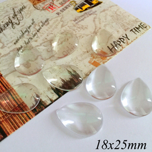 Zeroup cabochão de vidro transparente artesanal, 20x25mm, acessórios para joias por gotejamento doméstico 2024 - compre barato