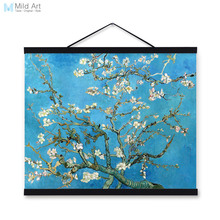 Vincent van gogh famoso azul moderno impressionista flores poster imprime original branco floral quadros a óleo da lona arte parede presente 2024 - compre barato