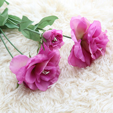 Eustema-ramo de flores artificial falso, 3 cabezas, Grandiflorum, lisianthis, ramo de decoración para Navidad, boda, fiesta, hogar 2024 - compra barato