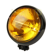 Faro delantero para motocicleta, luz ámbar de 5,75 pulgadas, base negra de haz alto/bajo, para Harley Dyna Sportster 2024 - compra barato