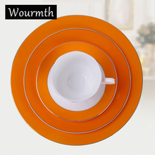 Wourmth-platos de porcelana China de hueso de estilo europeo, cubiertos de restaurante de Hotel, plato de carne de estilo occidental, taza de té y salsa 2024 - compra barato