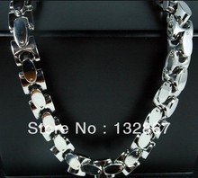 24' Interlock Bones chain stainless steel Jewelry Men's necklace 9mm 162g heavy Punk style Jewelry 2024 - buy cheap