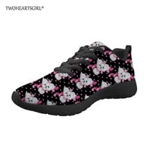 Twoheartsgirl-zapatillas de deporte con estampados malteses para Mujer, Zapatos planos informales, cómodos, ligeros 2024 - compra barato