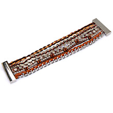 Pulseira magnética defeituosa, pulseira colorida estilo brasileiro, bracelete multicamadas com fecho magnético 2024 - compre barato