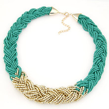Bohemia beads bib collar necklace statement choker necklace women fashion Necklaces & Pendants 2024 - buy cheap