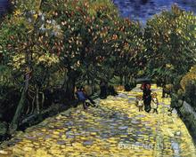 oil reproduction Avenue with Flowering Chestnut Trees by Vincent Van Gogh Canvas Painting Hand painted High quality 2024 - buy cheap