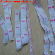 XXS-7XL Custom Pink woven shirt size label Garment Flag labels 5 sizes/lot 2024 - buy cheap