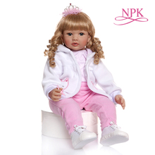 60CM  reborn toddler baby girl doll princess with long curly blonde hair doll  toy Christmas Gift 2024 - buy cheap