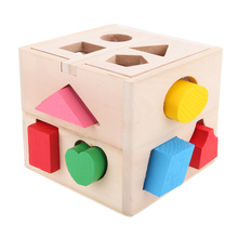 13 Holes Intelligence Box Kids Wooden Building Blocks Baby Cognitive Sorter Matching Wood Children Early Learning Eductional Toy 2024 - buy cheap