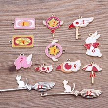 20Pcs/lot Fashion Enamel Drop Oil Cardcaptor Sakura Dangle Charms Necklace Pendant DIY Charm Pendant Jewellery 2024 - buy cheap