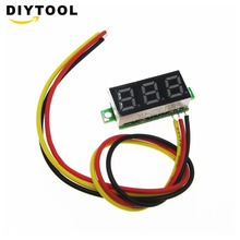 Mini voltímetro Digital LED de 0,28 pulgadas, pantalla LED azul/rojo/Verde/amarillo, medidor de Panel de voltaje, 3 cables, CC 0-100V 2024 - compra barato