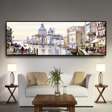 100x300cm Abstract Venice City of Water Oil Painting on Canvas Buildings Cuadros Posters and Prints Wall Art for Living Room 2024 - buy cheap