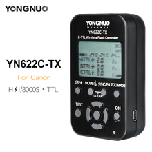 Yongnuo emissor de flash wireless com lcd e-ttl, transmissor de disparo para canon dslr, 1/8000s 2024 - compre barato