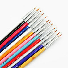 12pçs caneta de pincel colorido de arte, caneta de pincel de design de unha, detalhes finos, conjunto de pintura de desenho para linhas finas, ferramentas de pontas pontilhando 2024 - compre barato