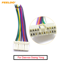 FEELDO 1 Pc Car Audio Radio Stereo Wiring Harness Adapter Plug Macho Para Daewoo Ssang Yong Actyon/Korando Chevrolet faísca #5691 2024 - compre barato