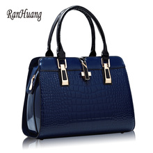 RanHuang Women Alligator Handbag High Quality Luxury Patent Leather Shoulder Bag Fashion Message Bags Blue Bolsa Feminina A166 2024 - buy cheap
