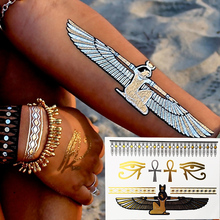 Indian Temporary Tattoos Glitter Flash Gold Metallic Tattoo Jewelry Henna Fake Tatoo stickers 2024 - buy cheap