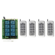 Transmissor e receptor de controle remoto sem fio, sistema de controle remoto dc 12v 24v 8 canais 8ch rf relé 315/433 mhz