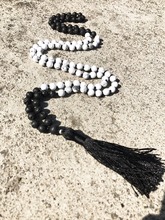 White Howlite and Lava Stone Necklaces 108 Mala Beads Prayer Tassel Necklace Knotted Necklace Yoga Necklaces Buddha Jewelry 2024 - buy cheap