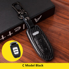 Carbon Fiber Genuine Leather Key Case for Audi Key Cover A3 Q3 Q5 Sline A3 A5 A6 C5 A4 B6 B7 B8 TT 80 S6 C6 Auto Accessories 2024 - buy cheap