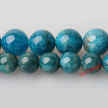 Fctory Price  4 6 8 10 12 mm natural blue apatite round loose gem stone beads for jewelry making diy 2024 - buy cheap