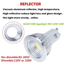 Bombilla LED COB regulable GU10, foco Blanco cálido, blanco frío y blanco puro, 110V, 220V, 9W, 12W, 15W, 50 Uds., producto nuevo de DHL 2024 - compra barato