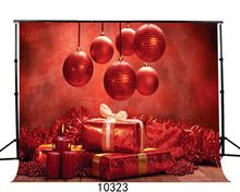 Fondos de vinilo con velas y bolas rojas de Navidad para fotografía, telones de fondo impresos por ordenador, sesión fotográfica para niños, fiesta de bebé 2024 - compra barato
