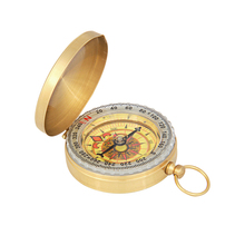 Pure Copper Clamshell Compass with Luminous Pocket Watch Compass Portable Outdoor Multi-function Metal Measuring Ruler Tool 2024 - compre barato