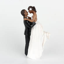 1 Piece African American sweet love Bride Figurine Groom Wedding Cake Topper marriage Event  Party Supplies anniversary Black 2024 - buy cheap