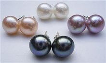 wholesale good 4 Pairs 8-9mm Multicolor Akoya Cultured Pearl Earring Natural beads 925  earrings 2024 - buy cheap