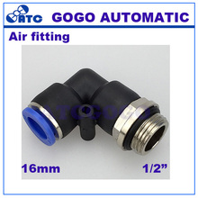 GOGO L type 16mm 1/2" BSPP threaded elbow pu hose connector 90 degree PL16-G04 nylon pipe joint pneumatic air fitting 2024 - buy cheap