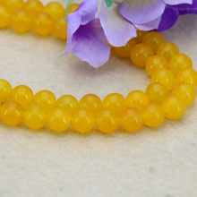 New8mm yellow chalcedony round loose beads 15" 2pcs/lot DIY  suitable women jewelry making design Wholesale 2024 - buy cheap