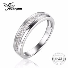 JewelryPalace Cubic Zirconia Anniversary Channel Set Wedding Band Eternity Ring 925 Sterling Silver Jewelry For Women Girls Gift 2024 - buy cheap