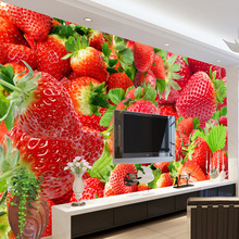 Mural de decoração fundo fotográfico de frutas e morangos frescos restaurante sala de estar fundo de tv 3d mural de papel de parede foto 2024 - compre barato