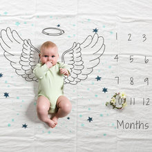 Cobertor de musselina para bebê, 12 meses, 120x150cm, cobertor para bebê recém-nascido, papel de fundo infantil, adereços fotográficos 2024 - compre barato