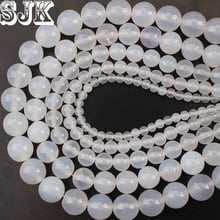 Natural Stone White Carnelian Agates Round Loose Beads 4 6 8 10 12 14MM DIY  Handmade For Bracelet Necklace Jewelry Making 2024 - buy cheap