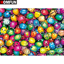 Homfun 5d pintura de diamante completa quadrada/redonda, broca colorida ladybug ", bordado 3d, ponto cruz, presente, decoração de casa a00997 2024 - compre barato